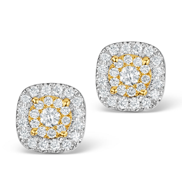 Diamond Halo Earrings 0.60ct H/Si in 18K White Gold - P3484Y